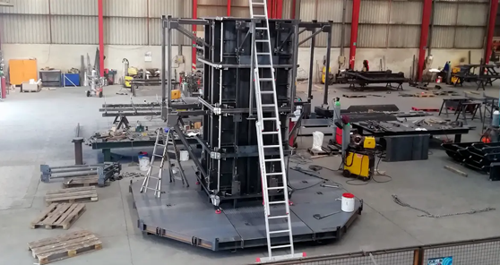 Encofrados metálicos para el teleférico de Saint-Denis