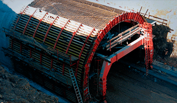 Encofrado del túnel de Osebe